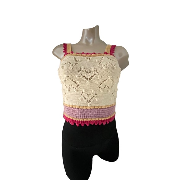 Zara Tops - ZARA Crocheted Cami Ivory Pink Lavender Yellow  Size S
